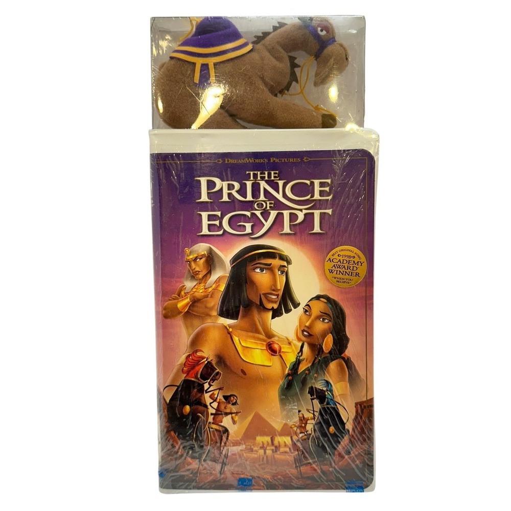 The Prince of Egypt VHS 1999 Sealed Clamshell w/ Bean Bag Camel DreamWorks NEW